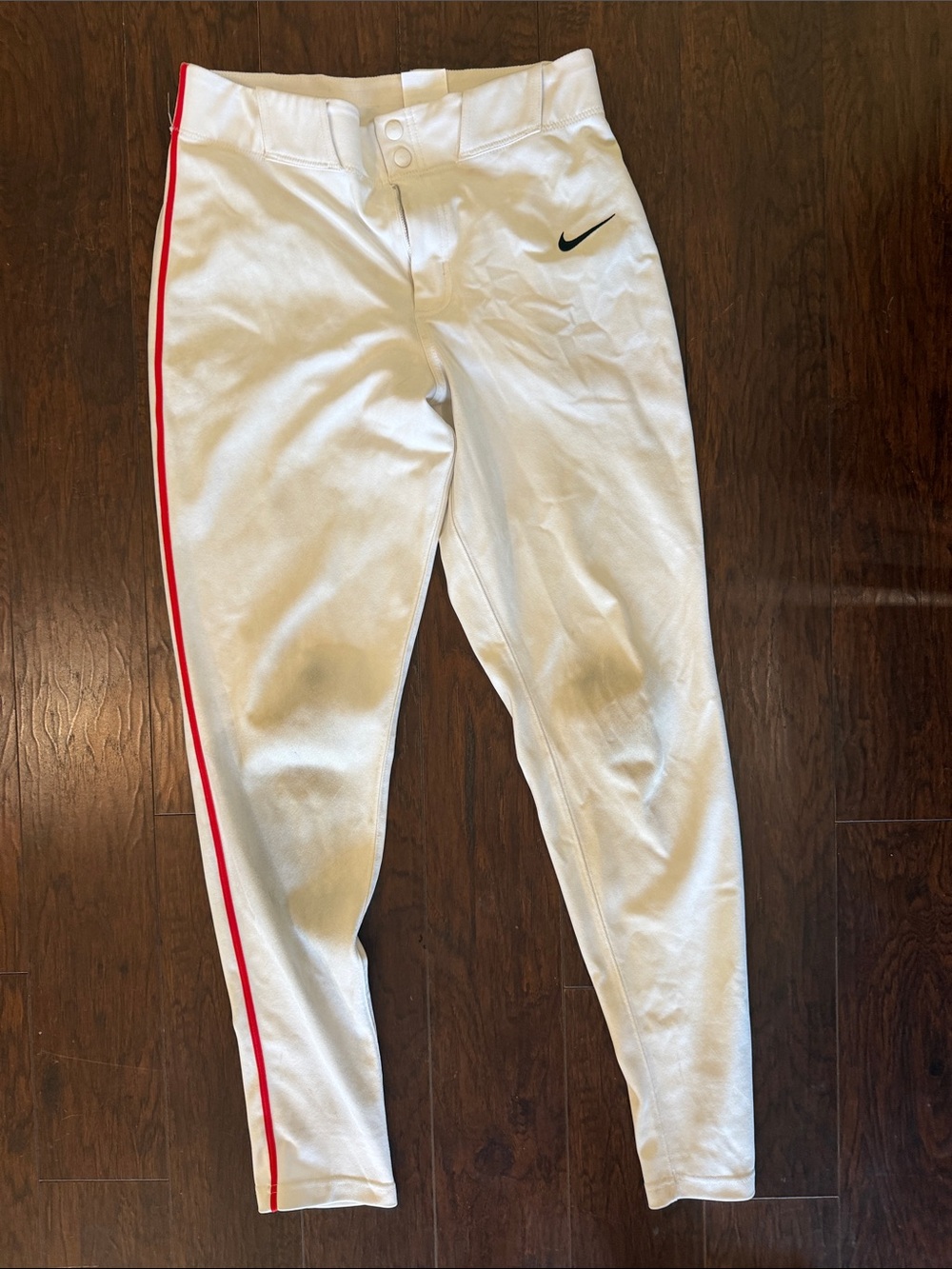Men’s Nike baseball pants white red stripe